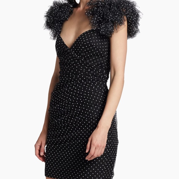 ML Monique Lhuillier Peyton Polka Dot Knit Minidress - Picture 5 of 6